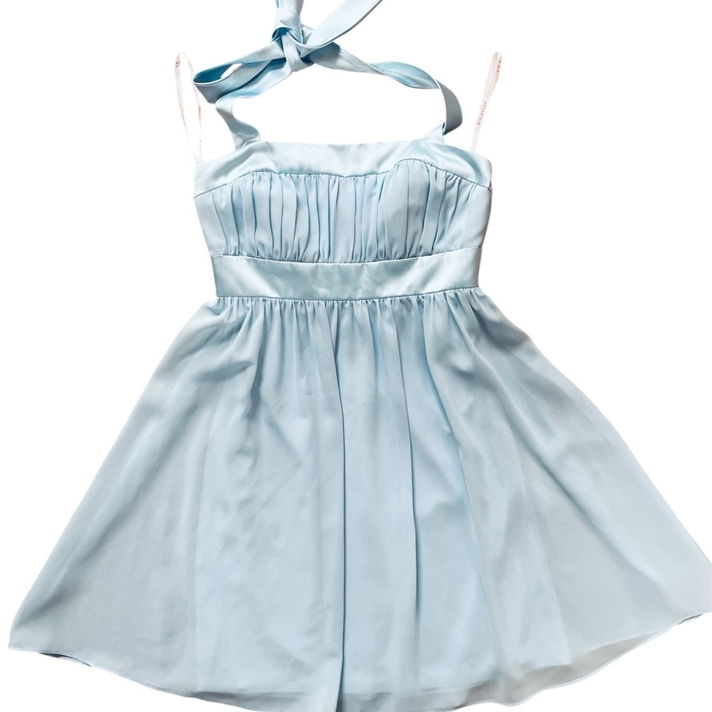After Six Balletcore Empire Waisted Party Whimsical Dress in Celestial Blue
